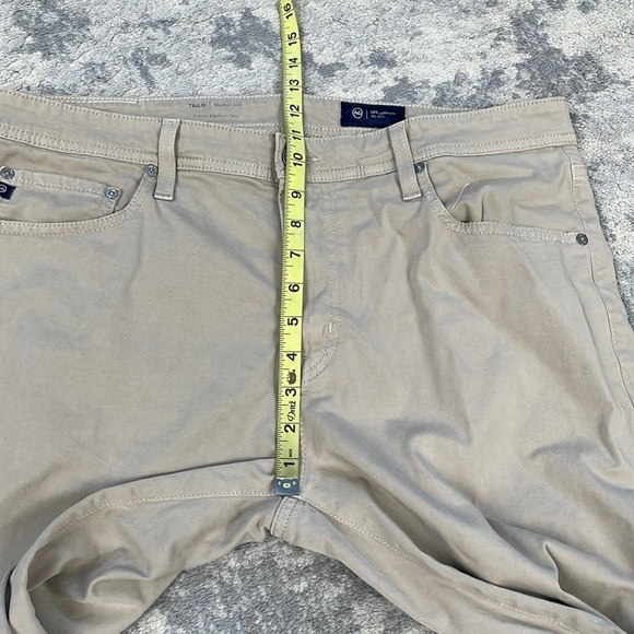 AG Adriano Goldschmied Tellis Modern Slim Jeans Khaki Cream Beige Sz 36x32 - Picture 10 of 13